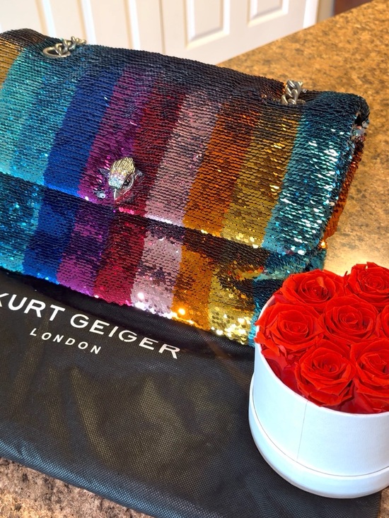 Kurt Geiger Handbags - Kurt Geiger Multicolor Sequin Stripe Shoulder Bag XXL